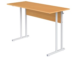 Стол школьный 2-местный 3 г/р нерегулируемый (бук, м/к серый, квадратная труба)