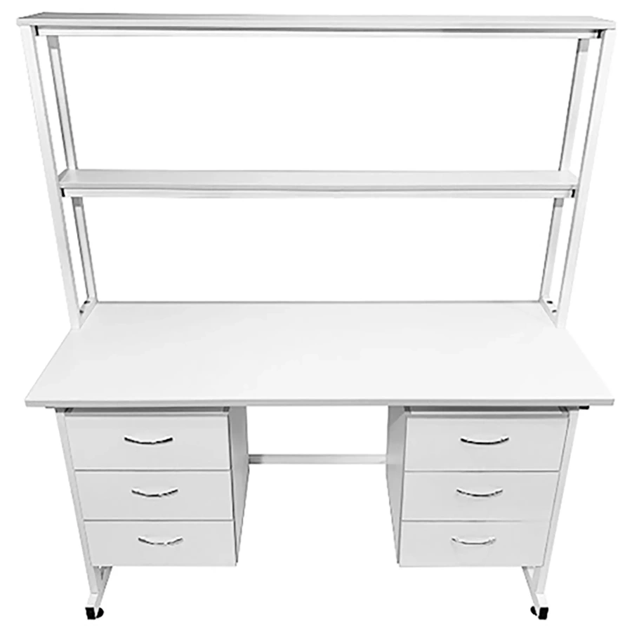 Стол лабораторный с надстройкой СЛн 16.007 (белый)