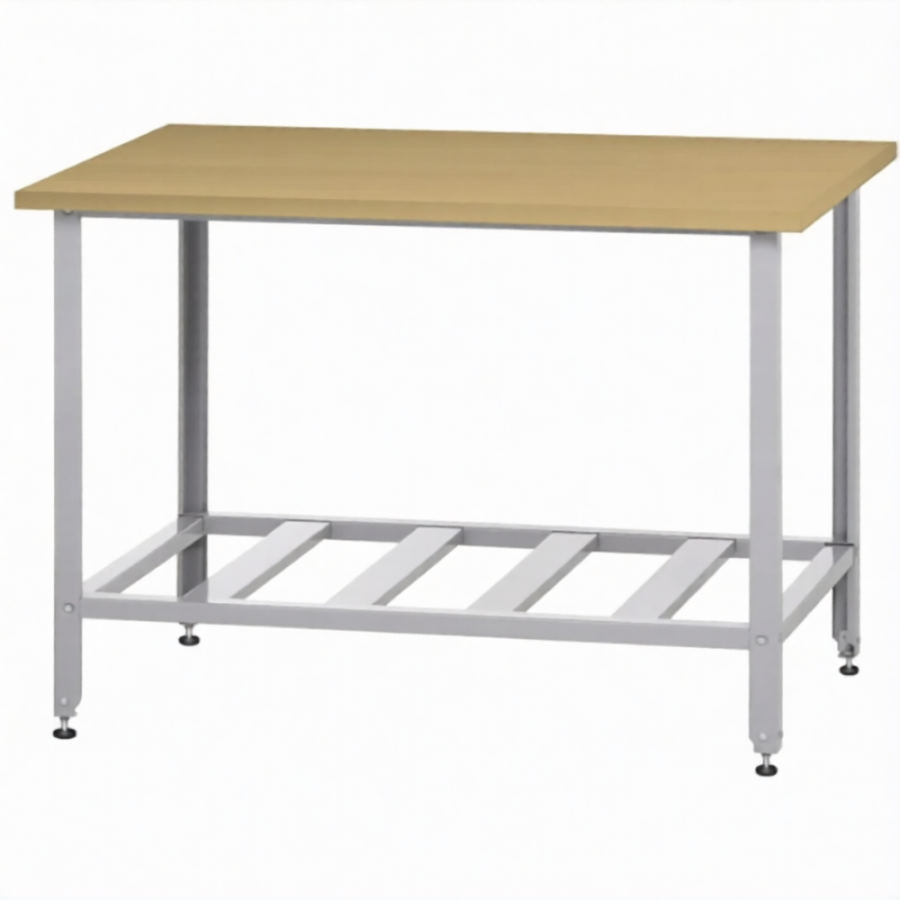 Стол кондитерский СПРн 860х1500х600 «Norma Ral» бук/40 (полка-решетка, ножка угловая)