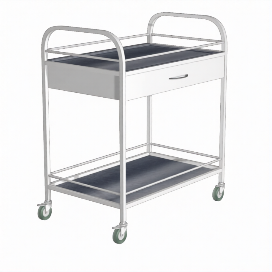 Стол манипуляционный с ограждением (ящик) СИо-1я (каркас белый)