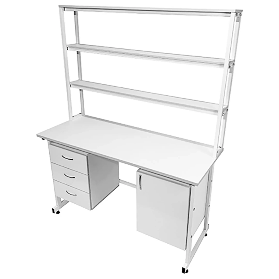 Стол лабораторный с надстройкой СЛн 16.009 (белый)