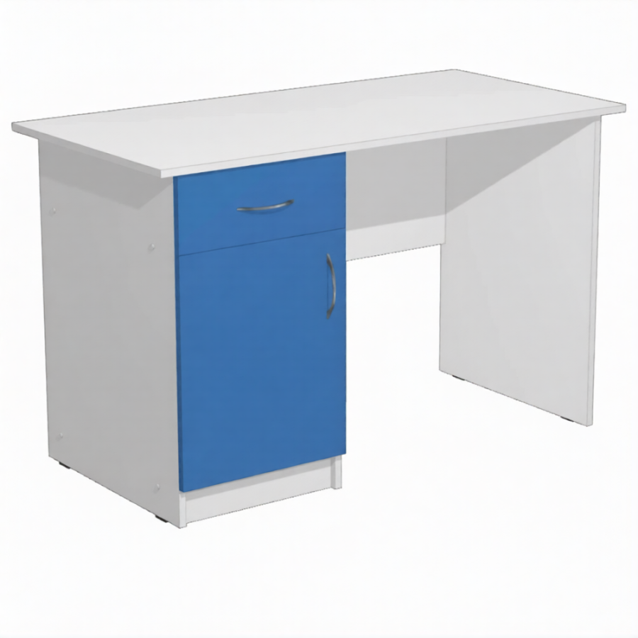 Стол рабочий с тумбой СрТ-2 (ЛДСП белый)