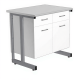 Стол-тумба СЛ-211/2 «Премиум» (корпус металл белый, столешница постформинг серый, каркас серый)