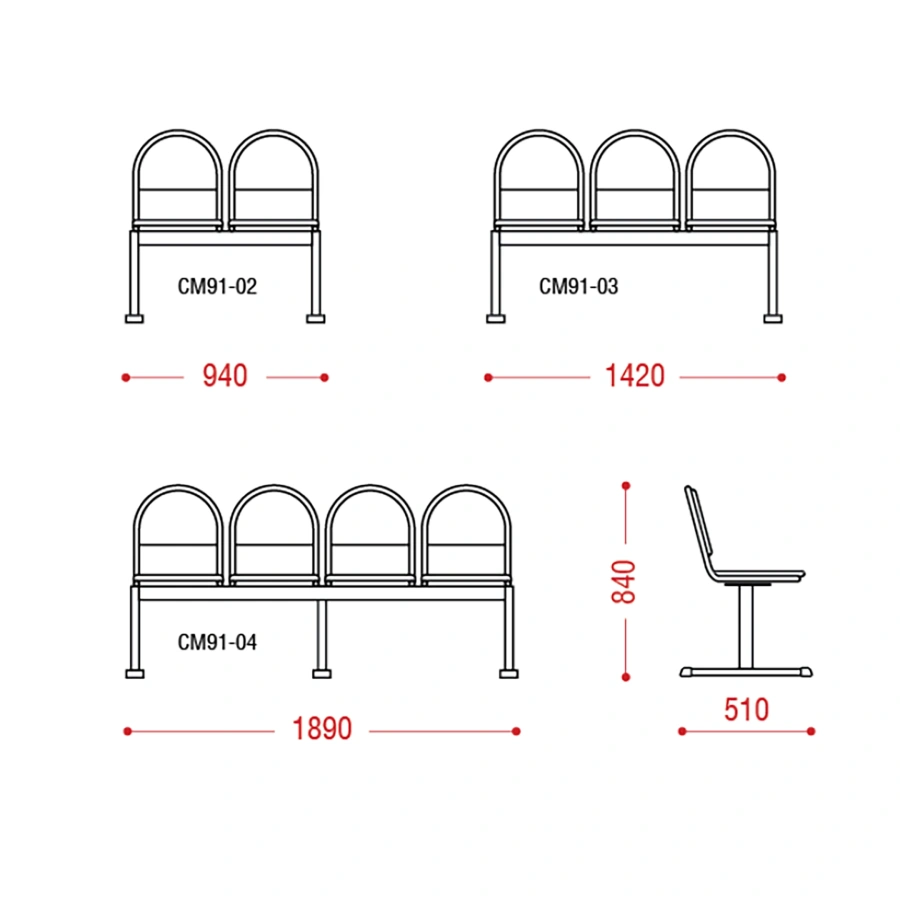 Многоместная секция Тройка (модель CМ 91)